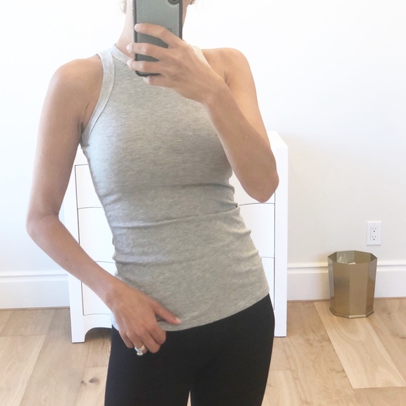 GALVESTON Gray Ribbed High Neck Tank - Picture 3 of 8